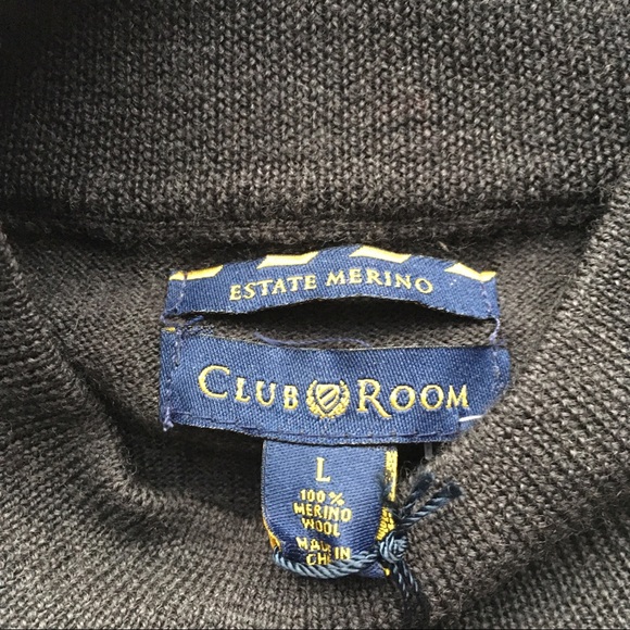 100% Merino Turtleneck Pullover Club Room L Grey - Picture 4 of 8